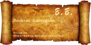 Bedrus Barnabás névjegykártya